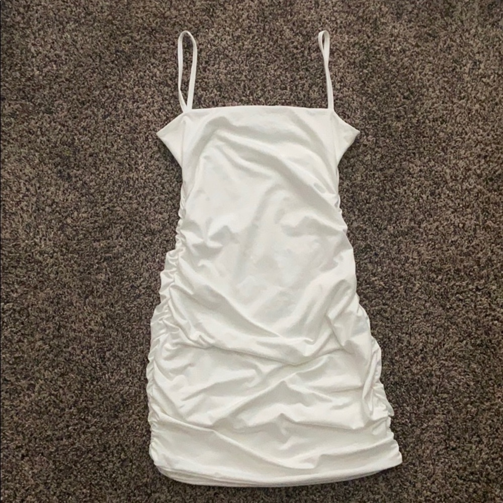 Solid Ruched Bodycon Cami Dress